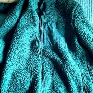 Tommy Hilfigure teal fuzzy zip up